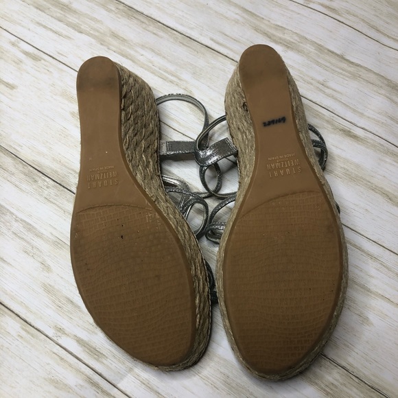 Stuart Weitzman Metallic Glitter Foursome Sandal - Picture 6 of 7